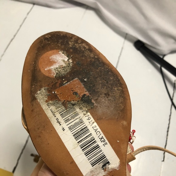 FENDI Red Beaded T-Strap Wedges - Picture 8 of 8